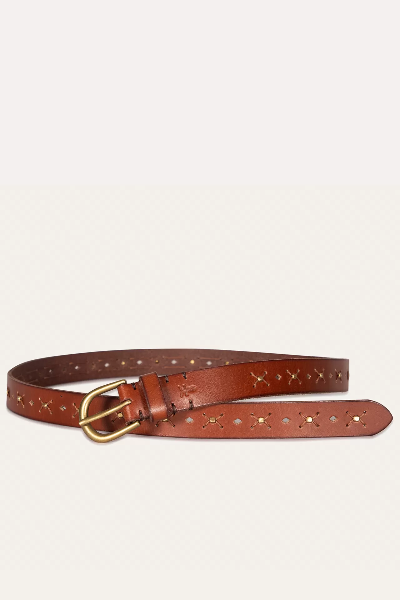 Frye 25MM Beaded Perf Belt Cheap