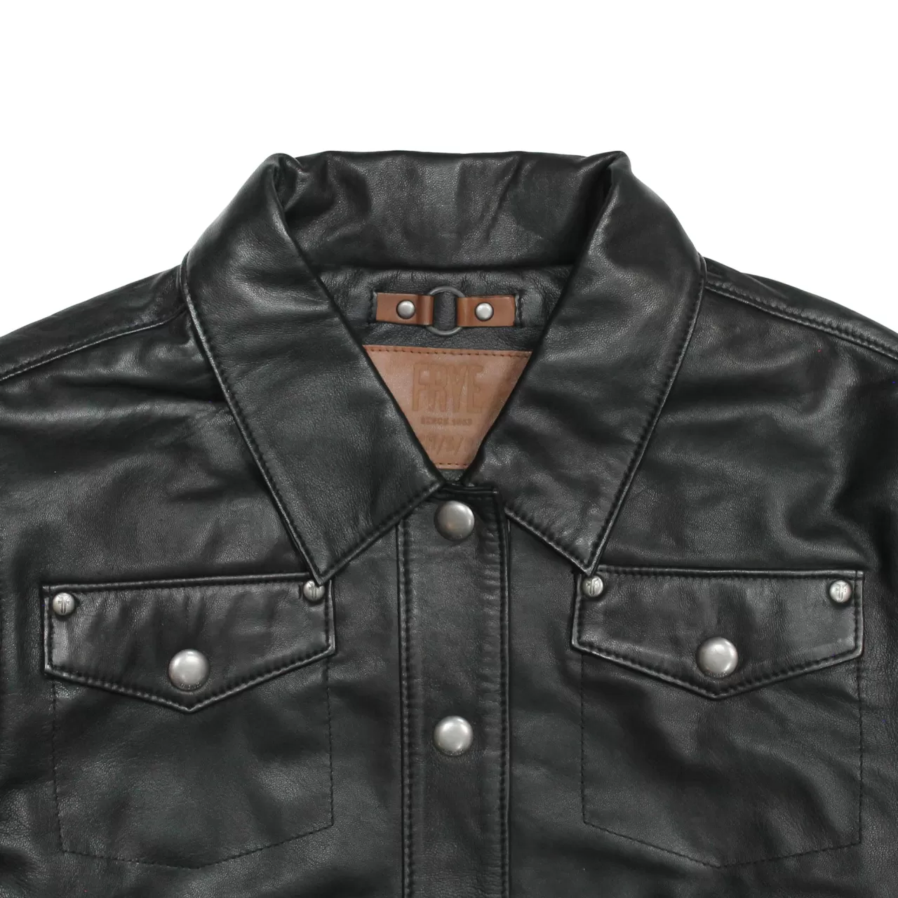 Frye Leather Shirt Black Cheap