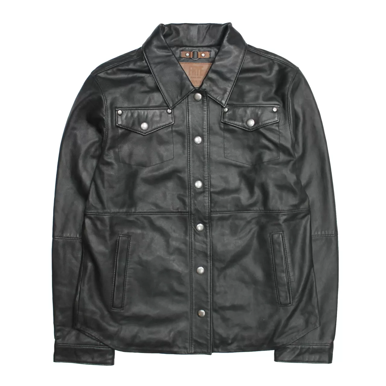 Frye Leather Shirt Black Cheap