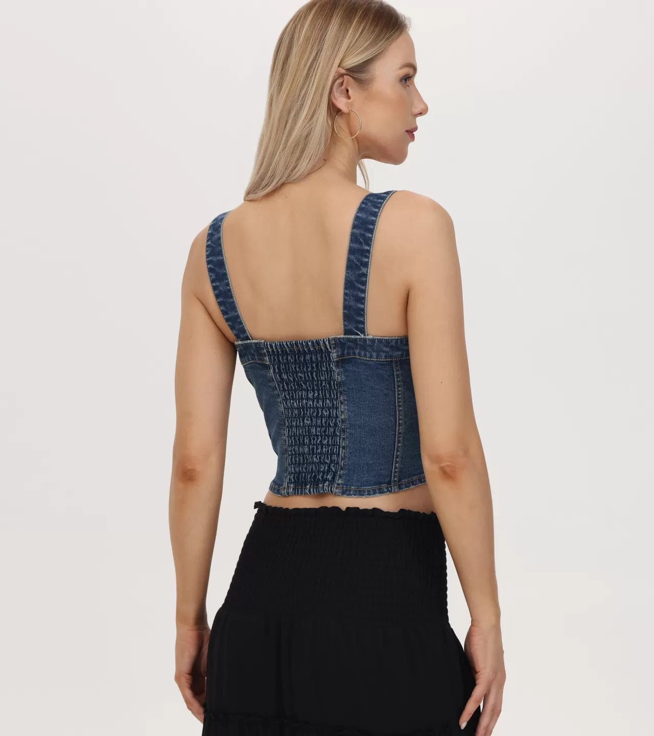 Frye Denim Bustier Mustang Wash Store