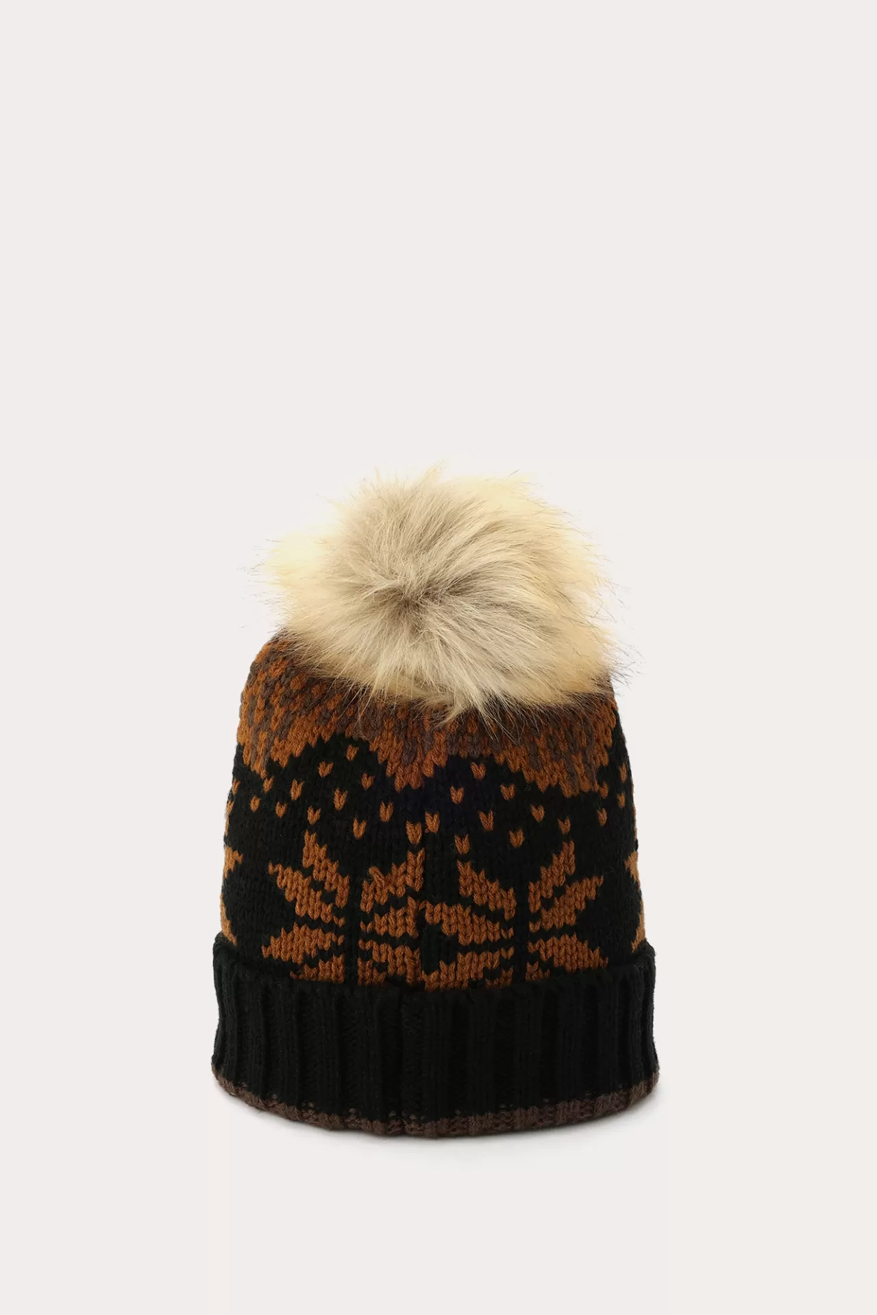 Frye Fair Isle Beanie With Cuff & Faux Fur Pom Discount