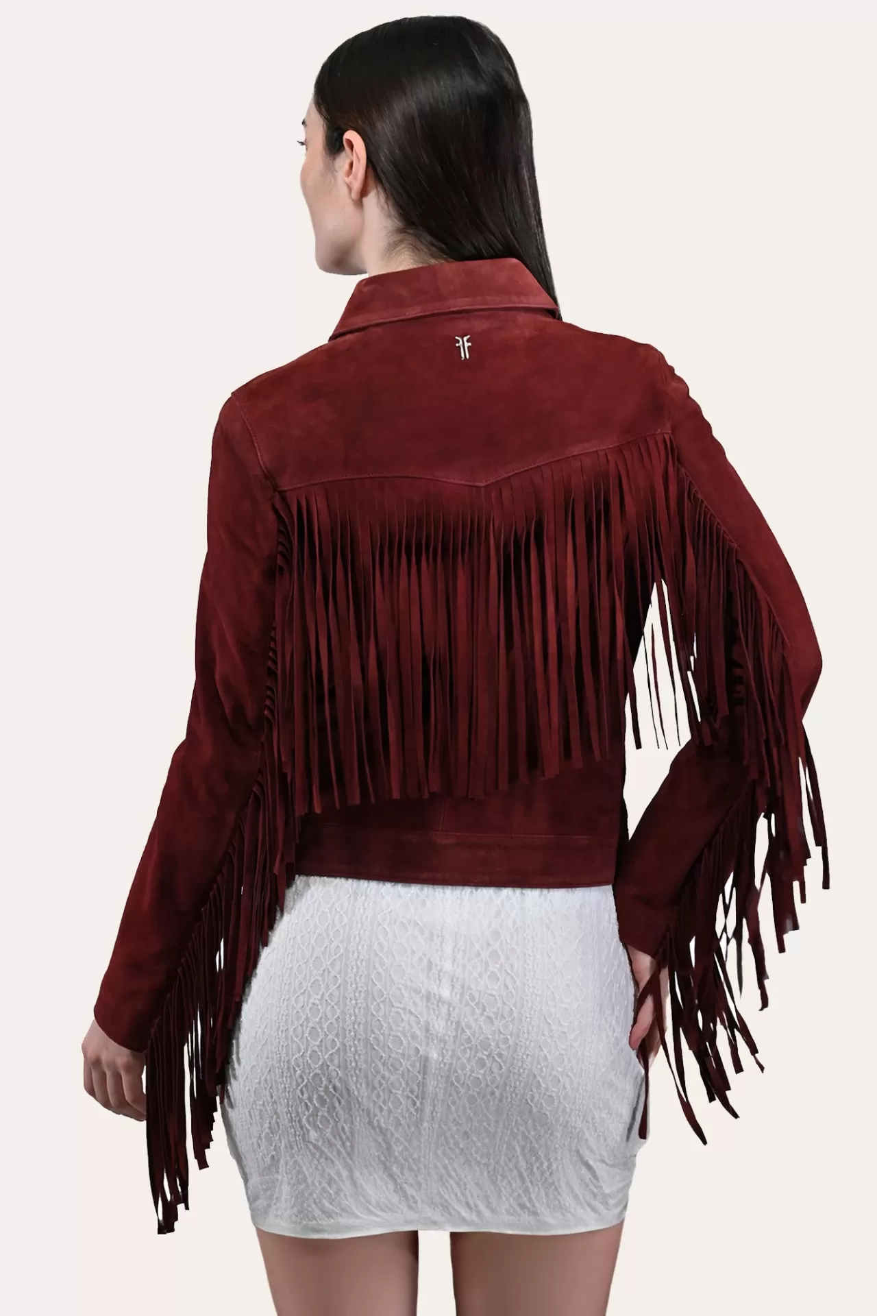 Frye Oxblood Fringed Jacket Flash Sale