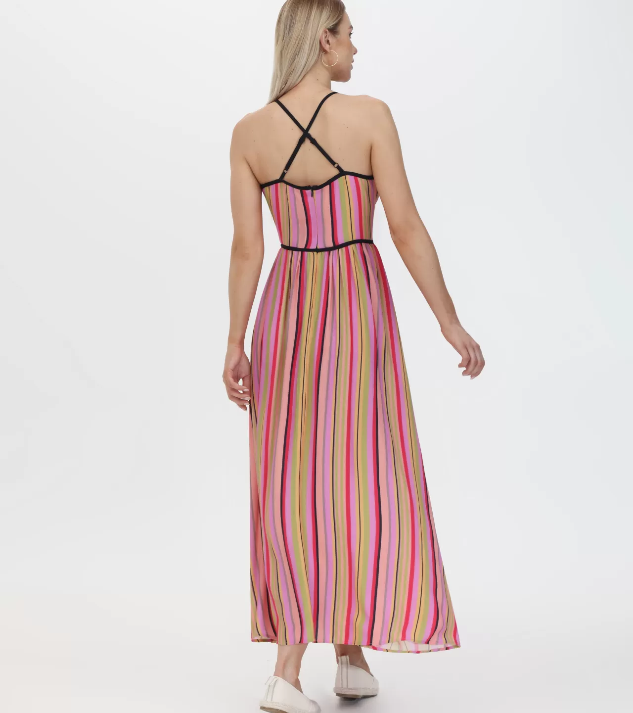 Frye Vibrant Maxi Dress Multi Stripe Combo Flash Sale